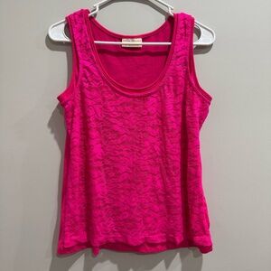 Bobbie Brooks Fuchsia Lace Tank Top